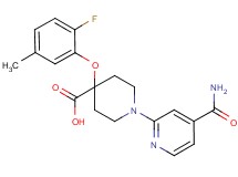 1-[4-(aminocarbonyl)pyridin-2-yl]-4-(2-fluoro-5-methylphenoxy)piperidine-4-carboxylic acid