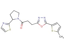 2-(5-methyl-2-thienyl)-5-{3-oxo-3-[2-(1,3-thiazol-2-yl)-1-pyrrolidinyl]propyl}-1,3,4-oxadiazole