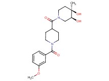 (3S*,4R*)-1-{[1-(3-methoxybenzoyl)piperidin-4-yl]carbonyl}-4-methylpiperidine-3,4-diol