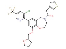 7-[3-chloro-5-(trifluoromethyl)-2-pyridinyl]-9-(tetrahydro-2-furanylmethoxy)-4-(3-thienylacetyl)-2,3,4,5-tetrahydro-1,4-benzoxazepine