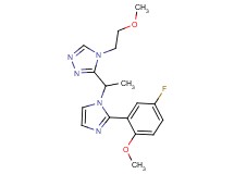 3-{1-[2-(5-fluoro-2-methoxyphenyl)-1H-imidazol-1-yl]ethyl}-4-(2-methoxyethyl)-4H-1,2,4-triazole