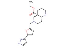 ethyl (4aS*,8aR*)-6-{[5-(1H-pyrazol-3-yl)-2-furyl]methyl}octahydro-1,6-naphthyridine-4a(2H)-carboxylate