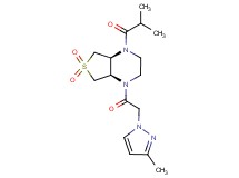 (4aR*,7aS*)-1-isobutyryl-4-[(3-methyl-1H-pyrazol-1-yl)acetyl]octahydrothieno[3,4-b]pyrazine 6,6-dioxide