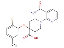 1-[3-(aminocarbonyl)pyridin-2-yl]-4-(2-fluoro-5-methylphenoxy)piperidine-4-carboxylic acid