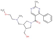 {(3R*,4R*)-4-{[(2-methoxyethyl)(methyl)amino]methyl}-1-[(2-methyl-4-phenylpyrimidin-5-yl)carbonyl]pyrrolidin-3-yl}methanol