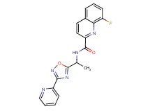 8-fluoro-N-{1-[3-(2-pyridinyl)-1,2,4-oxadiazol-5-yl]ethyl}-2-quinolinecarboxamide
