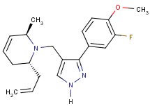 (2R*,6R*)-2-allyl-1-{[3-(3-fluoro-4-methoxyphenyl)-1H-pyrazol-4-yl]methyl}-6-methyl-1,2,3,6-tetrahydropyridine