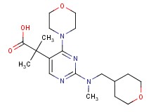 2-methyl-2-{2-[methyl(tetrahydro-2H-pyran-4-ylmethyl)amino]-4-morpholin-4-ylpyrimidin-5-yl}propanoic acid