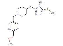 2-(methoxymethyl)-5-[(4-{[4-methyl-5-(methylthio)-4H-1,2,4-triazol-3-yl]methyl}piperidin-1-yl)methyl]pyrimidine