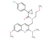 1-(4-chlorophenyl)-N-{[2-(dimethylamino)-7-methoxy-3-quinolinyl]methyl}-N-(2-methoxyethyl)cyclopropanecarboxamide