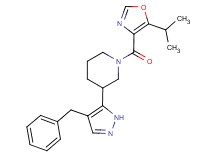 3-(4-benzyl-1H-pyrazol-5-yl)-1-[(5-isopropyl-1,3-oxazol-4-yl)carbonyl]piperidine