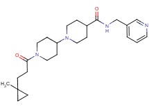 1'-[3-(1-methylcyclopropyl)propanoyl]-N-(3-pyridinylmethyl)-1,4'-bipiperidine-4-carboxamide