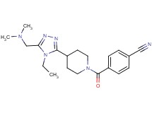 4-[(4-{5-[(dimethylamino)methyl]-4-ethyl-4H-1,2,4-triazol-3-yl}piperidin-1-yl)carbonyl]benzonitrile