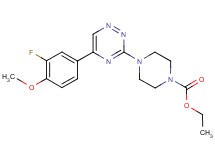 ethyl 4-[5-(3-fluoro-4-methoxyphenyl)-1,2,4-triazin-3-yl]-1-piperazinecarboxylate