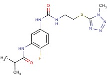 N-(2-fluoro-5-{[({2-[(1-methyl-1H-tetrazol-5-yl)thio]ethyl}amino)carbonyl]amino}phenyl)-2-methylpropanamide