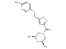 (2R*,6S*)-2,6-dimethyl-4-[(5-{[(6-methyl-3-pyridinyl)oxy]methyl}-3-isoxazolyl)carbonyl]morpholine