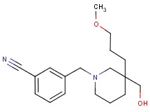 3-{[3-(hydroxymethyl)-3-(3-methoxypropyl)-1-piperidinyl]methyl}benzonitrile