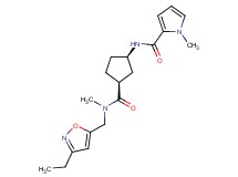 N-((1R*,3S*)-3-{[[(3-ethyl-5-isoxazolyl)methyl](methyl)amino]carbonyl}cyclopentyl)-1-methyl-1H-pyrrole-2-carboxamide