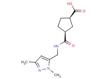 (1R*,3S*)-3-({[(1,3-dimethyl-1H-pyrazol-5-yl)methyl]amino}carbonyl)cyclopentanecarboxylic acid