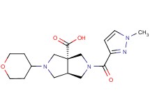 (3aR*,6aR*)-2-[(1-methyl-1H-pyrazol-3-yl)carbonyl]-5-(tetrahydro-2H-pyran-4-yl)hexahydropyrrolo[3,4-c]pyrrole-3a(1H)-carboxylic acid