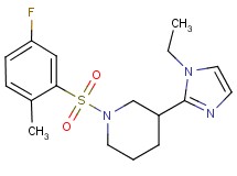 3-(1-ethyl-1H-imidazol-2-yl)-1-[(5-fluoro-2-methylphenyl)sulfonyl]piperidine