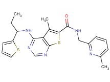 5-methyl-N-[(6-methyl-2-pyridinyl)methyl]-4-{[1-(2-thienyl)propyl]amino}thieno[2,3-d]pyrimidine-6-carboxamide