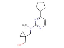 (1-{[(4-cyclopentylpyrimidin-2-yl)(methyl)amino]methyl}cyclopropyl)methanol