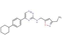 5-(4-cyclohexylphenyl)-N-[(3-ethyl-5-isoxazolyl)methyl]-1,2,4-triazin-3-amine