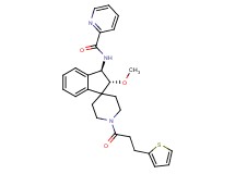 N-{(2R*,3R*)-2-methoxy-1'-[3-(2-thienyl)propanoyl]-2,3-dihydrospiro[indene-1,4'-piperidin]-3-yl}-2-pyridinecarboxamide