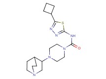4-(1-azabicyclo[2.2.2]oct-3-yl)-N-(5-cyclobutyl-1,3,4-thiadiazol-2-yl)piperazine-1-carboxamide