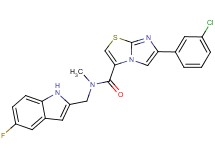 6-(3-chlorophenyl)-N-[(5-fluoro-1H-indol-2-yl)methyl]-N-methylimidazo[2,1-b][1,3]thiazole-3-carboxamide