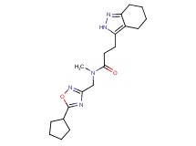 N-[(5-cyclopentyl-1,2,4-oxadiazol-3-yl)methyl]-N-methyl-3-(4,5,6,7-tetrahydro-2H-indazol-3-yl)propanamide