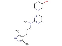 1-{2-[[3-(3,5-dimethyl-1H-pyrazol-4-yl)propyl](methyl)amino]pyrimidin-4-yl}piperidin-3-ol