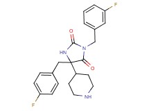 3-(3-fluorobenzyl)-5-(4-fluorobenzyl)-5-(4-piperidinyl)-2,4-imidazolidinedione hydrochloride