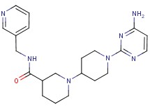 1'-(4-aminopyrimidin-2-yl)-N-(pyridin-3-ylmethyl)-1,4'-bipiperidine-3-carboxamide