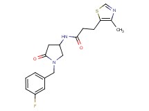 N-[1-(3-fluorobenzyl)-5-oxo-3-pyrrolidinyl]-3-(4-methyl-1,3-thiazol-5-yl)propanamide