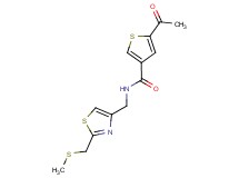5-acetyl-N-({2-[(methylthio)methyl]-1,3-thiazol-4-yl}methyl)thiophene-3-carboxamide
