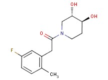 (3S*,4S*)-1-[(5-fluoro-2-methylphenyl)acetyl]piperidine-3,4-diol