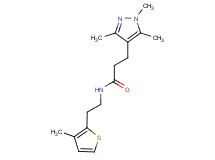 N-[2-(3-methyl-2-thienyl)ethyl]-3-(1,3,5-trimethyl-1H-pyrazol-4-yl)propanamide