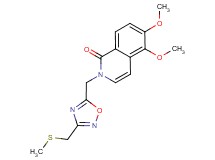 5,6-dimethoxy-2-({3-[(methylthio)methyl]-1,2,4-oxadiazol-5-yl}methyl)isoquinolin-1(2H)-one
