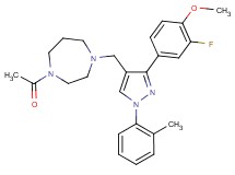 1-acetyl-4-{[3-(3-fluoro-4-methoxyphenyl)-1-(2-methylphenyl)-1H-pyrazol-4-yl]methyl}-1,4-diazepane