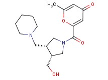 2-{[(3R*,4R*)-3-(hydroxymethyl)-4-(piperidin-1-ylmethyl)pyrrolidin-1-yl]carbonyl}-6-methyl-4H-pyran-4-one