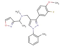 N-{[3-(3-fluoro-4-methoxyphenyl)-1-(2-methylphenyl)-1H-pyrazol-4-yl]methyl}-1-(3-isoxazolyl)-N-methylethanamine