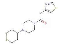 1-(tetrahydro-2H-thiopyran-4-yl)-4-(1,3-thiazol-4-ylacetyl)piperazine