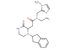 2-[1-(2,3-dihydro-1H-inden-2-yl)-3-oxo-2-piperazinyl]-N-ethyl-N-[(1-methyl-1H-imidazol-2-yl)methyl]acetamide