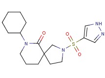 7-cyclohexyl-2-(1H-pyrazol-4-ylsulfonyl)-2,7-diazaspiro[4.5]decan-6-one