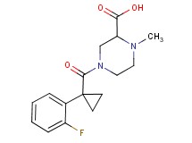 4-{[1-(2-fluorophenyl)cyclopropyl]carbonyl}-1-methylpiperazine-2-carboxylic acid