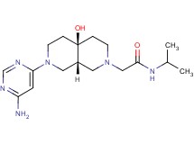 2-[(4aR*,8aR*)-7-(6-aminopyrimidin-4-yl)-4a-hydroxyoctahydro-2,7-naphthyridin-2(1H)-yl]-N-isopropylacetamide