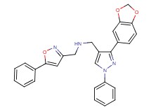 1-[3-(1,3-benzodioxol-5-yl)-1-phenyl-1H-pyrazol-4-yl]-N-[(5-phenyl-3-isoxazolyl)methyl]methanamine