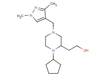 2-{1-cyclopentyl-4-[(1,3-dimethyl-1H-pyrazol-4-yl)methyl]-2-piperazinyl}ethanol